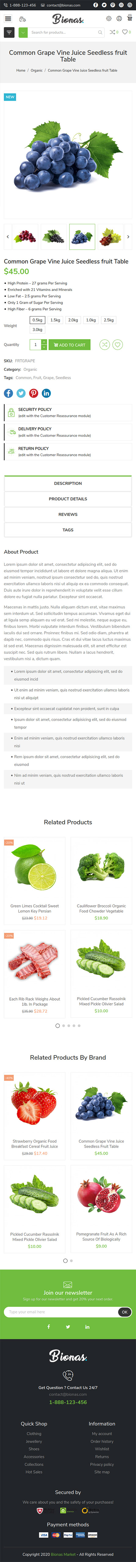 Checkout Cart page mobile