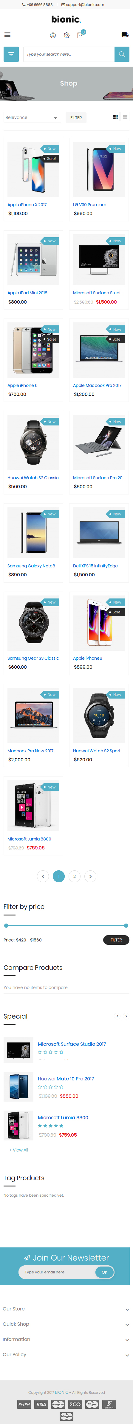 Category page mobile