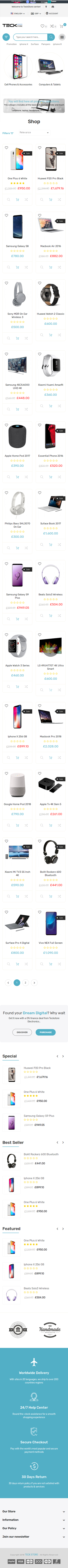 Category page mobile
